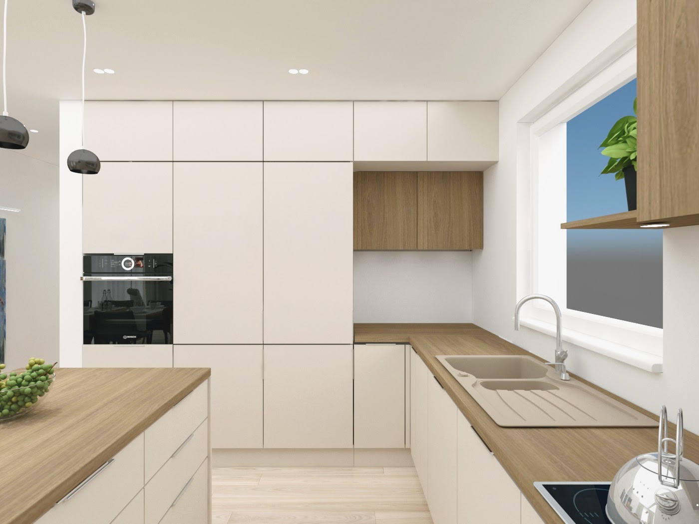 Dizajn interiéru obývačky, spálne a kuchyne