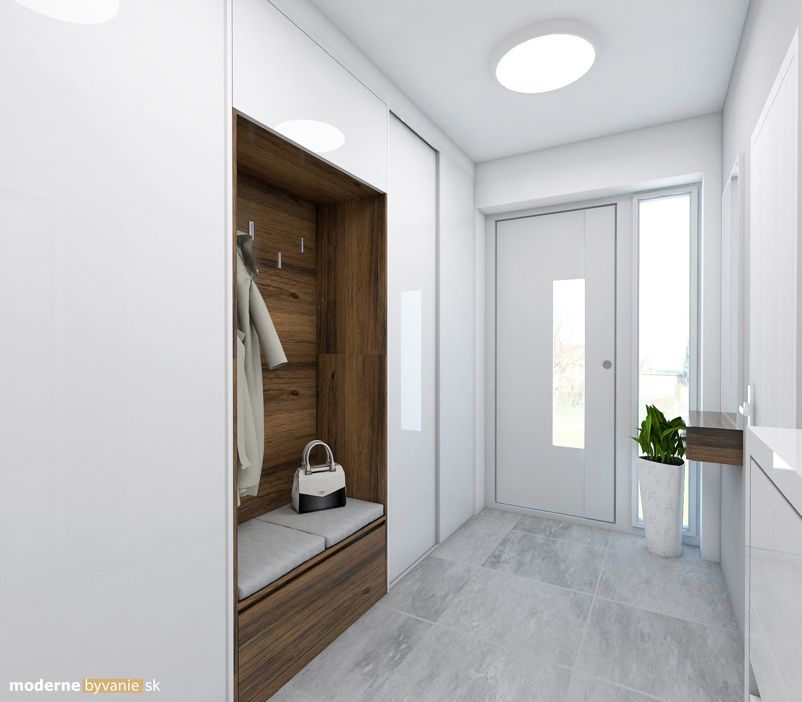 Návrh interiéru - Vstupná chodba - Elegantný nadčasový interiér