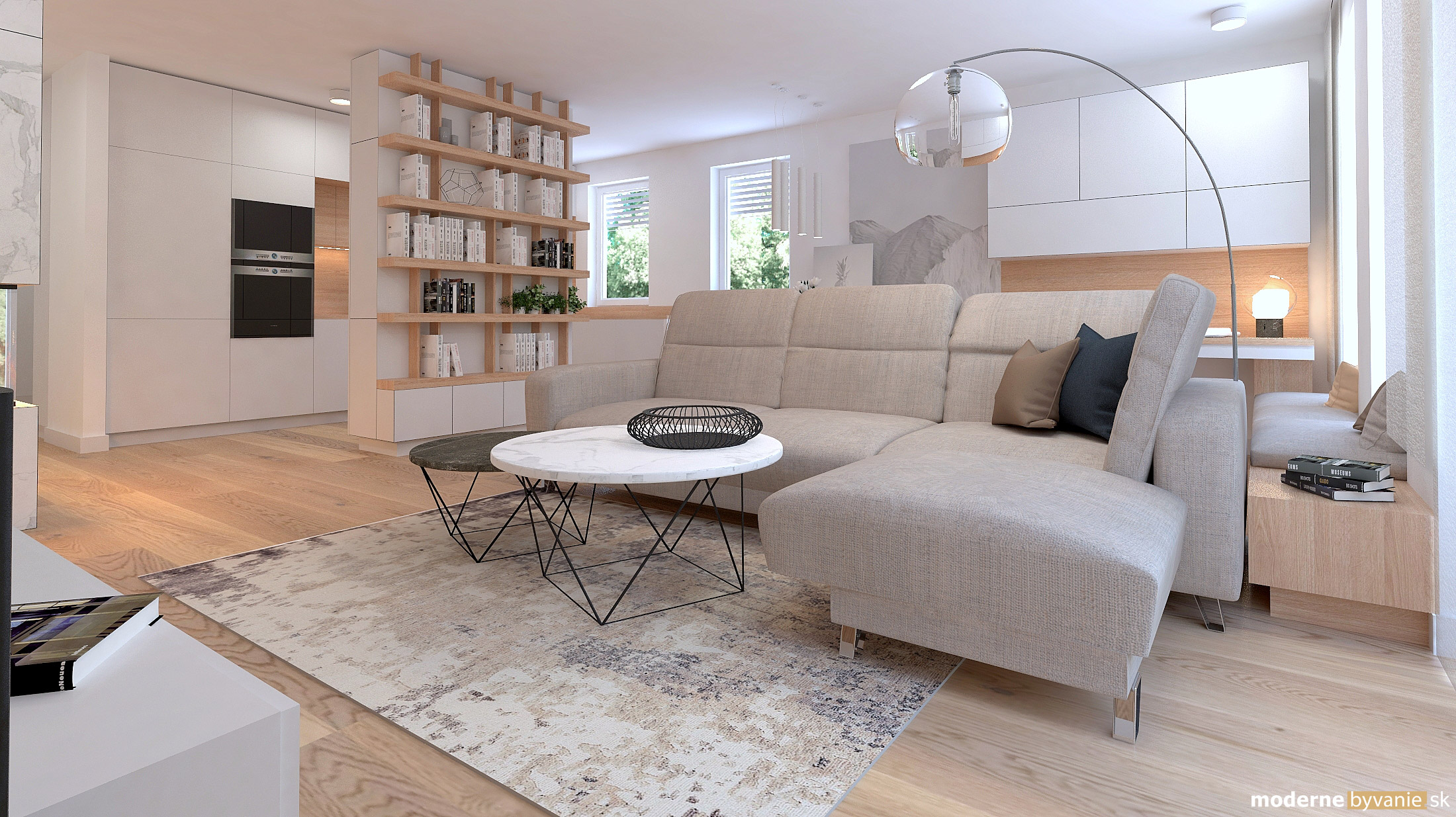 Návrh interiéru - Obývačka - Príjemný škandinávsky dizajn