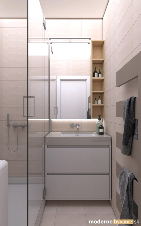 Návrh interiéru-Kúpeľňa-Rekonštrukcia 4 izbového bytu v Dúbravke