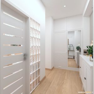 Návrh interiéru - Vstupná chodba - Bytový dizajn malého bytu s veľkou izbou