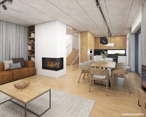 Návrh interiéru - Jedáleň a Obývačka - Dizajn interiéru domu v Tatrách