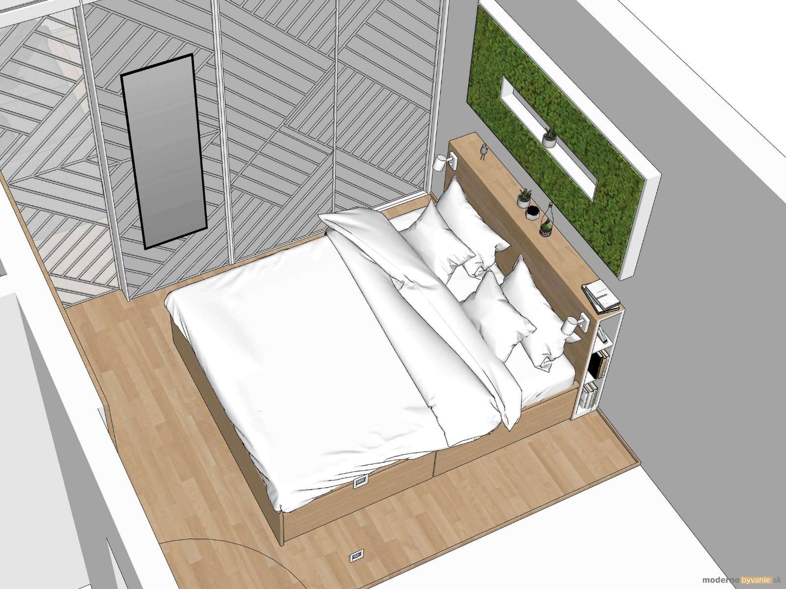 Návrh interiéru - Hosťovská izba - Vytvorenie hosťovskej izby v byte